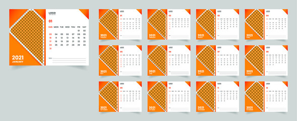 2021 desk calendar planner design