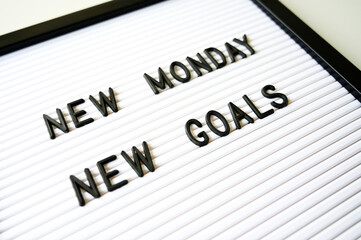 Fototapeta premium NEW MONDAY NEW GOALS Concept
