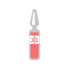 Antiviral vaccine vial, the concept of vaccination and immunity against coronavirus. Isolated color illustration on a white background, vector
