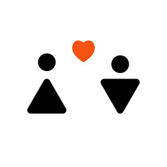 Couple with love icon. Vector illustration.