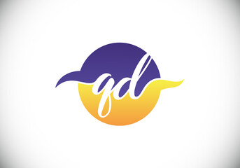 Initial Monogram Letter Q D Logo Design Vector Template. Q D Letter Logo Design