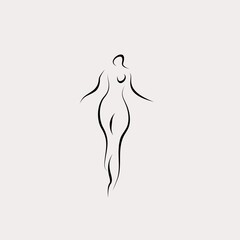 female shape line illustration icon vector