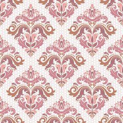 Fototapeta na wymiar Classic seamless vector pattern. Damask orient colored ornament. Classic vintage colored background. Orient ornament for fabric, wallpaper and packaging