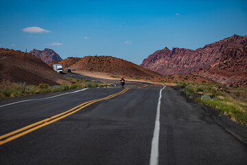 Empty scenic highway in Arizona, USA. Road in America.