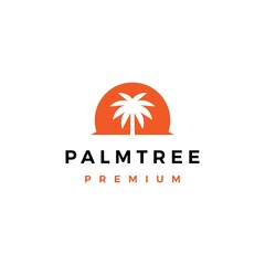 palm tree logo vector icon illustration