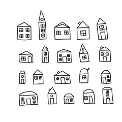 set of houses icons
