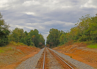 Long empty train track
