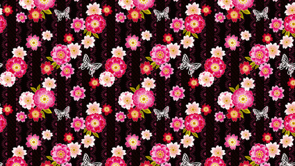 Fototapeta na wymiar A background with various floral patterns