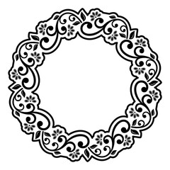 Elegant vintage vector black and white ornament in classic style. Abstract traditional pattern with oriental elements. Classic vintage pattern