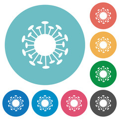 Corona virus flat round icons