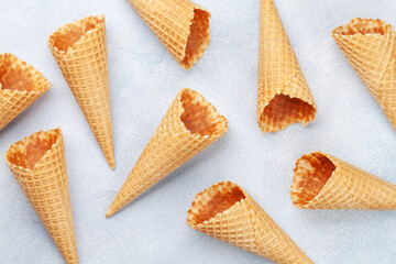 Ice cream in waffle cones