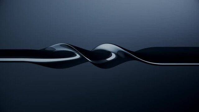 twisted 3D object with reflections of abstract enviroment, 4K abstract background animation
