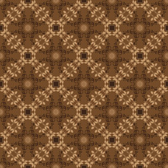 Vintage motifs on Parang batik design with smooth dark brown color design.