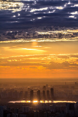 Moscow cityscape at sunset