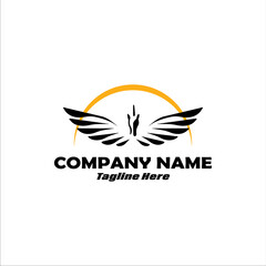 simple horse pegasus design logo