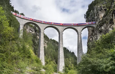 Foto op Plexiglas Landwasserviaduct Landwasserviaduct, Davos, Zwitserland