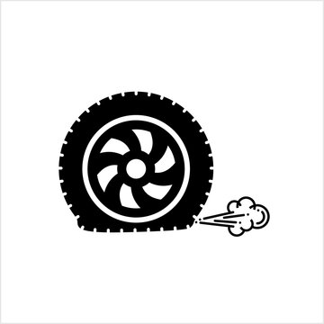 recommend clip art: Flat Tyre Icon, Puncture In Tyre, Deflated Tire