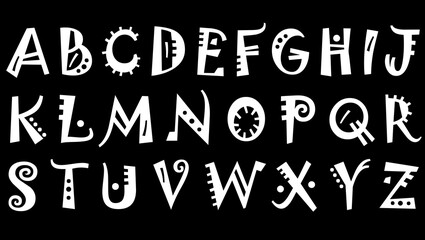 black and white alphabet set