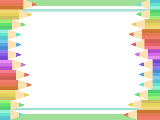 Vector illustration frame of colored pencils.