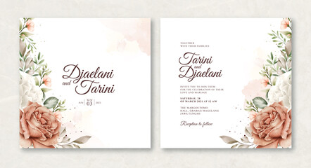 Floral wedding card template