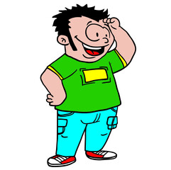 boy looking