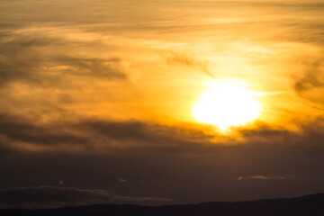 Beautiful sunset in mountains