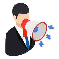Referral marketing icon. Isometric illustration of referral marketing vector icon for web