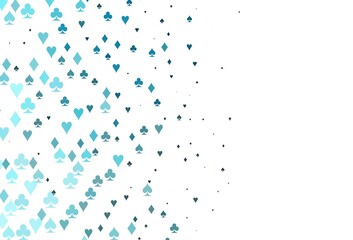 Light BLUE vector template with poker symbols.