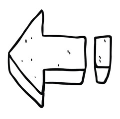 cartoon doodle arrow black