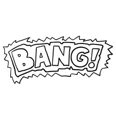 cartoon doodle word bang black