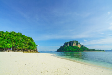 White sandy beaches and islands