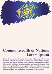 Flag of the Commonwealth of Nations, Commonwealth of Nations, British Commonwealth. Template for award design, an official document with the flag of the Commonwealth of Nations. Bright, colorful vecto