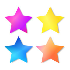 Vector set of blank stickers isolated on white background. 
