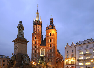 Main market square in Krakow. Poland