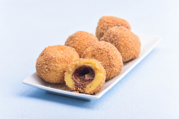 Homemade original chocolate dumplings