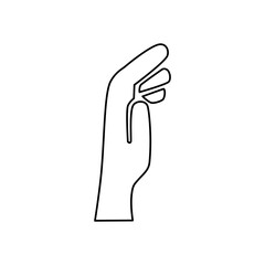 Illustration of hand palm side icon. hand palm side line art.