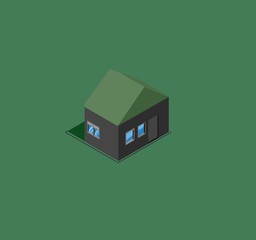 Isolated green house icon style 3d 
