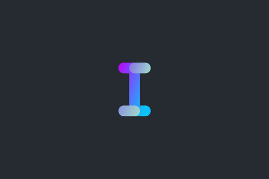 Minimal Geometrical Abstract Letter i Dark Background Logo Template
