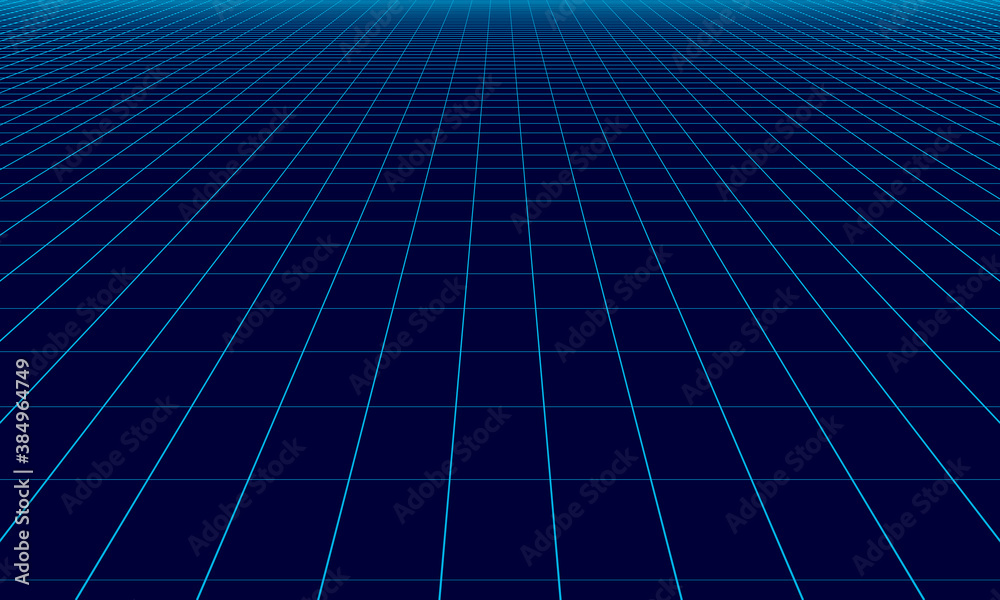 Poster abstract blue tech background with perspective lines