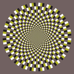 optical illusion effect with rectangles in circle form