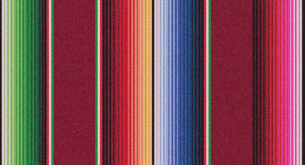 Blanket stripes seamless vector pattern. Background for Cinco de Mayo party decor or ethnic mexican fabric pattern with colorful stripes. Serape design