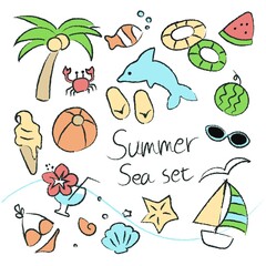 Fototapeta premium 夏の海セット