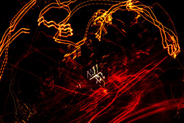 Urban galaxy. Original light painting, long exposure. Abstract photography.