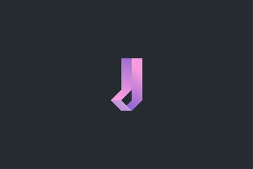 Minimal Geometrical Abstract Letter J Dark Background Logo Template