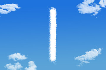 Letter l cloud shape on blue sky