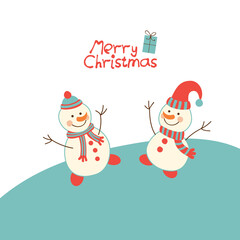 Merry Christmas. Snowman print.