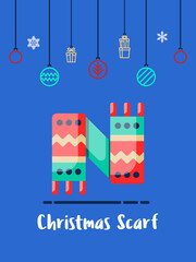 Christmas scarf for winter icon.