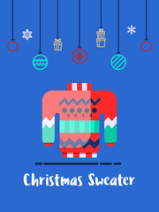 Christmas sweater clothes for winter icon.