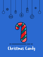 Christmas sweet candy icon. Vector Illustration.