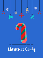 Christmas sweet candy icon. Vector Illustration.